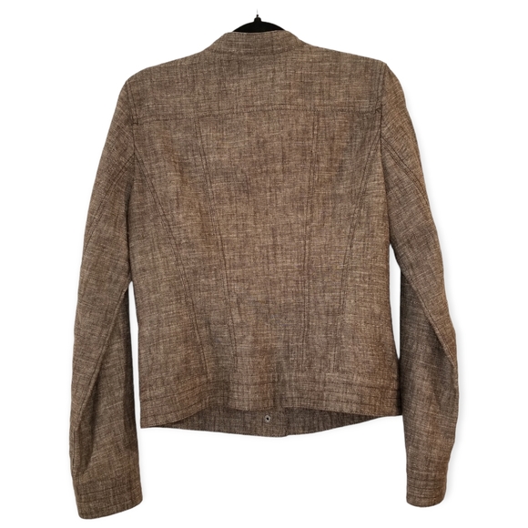 Mexx Brown Linen Jacket, US 12 - Picture 3 of 6